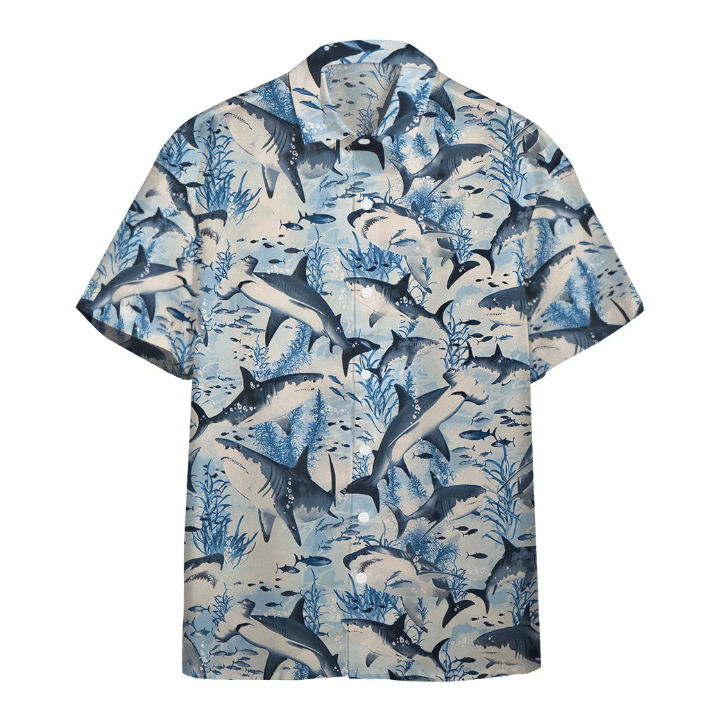 Swimming Shark Hawaii Shirt Unisex Adult Ha104835