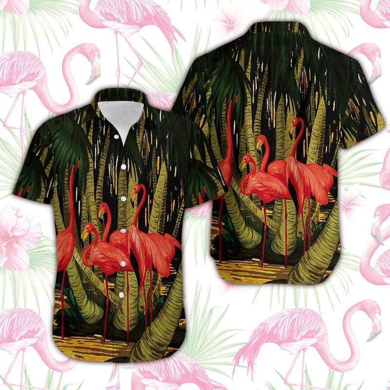 Beautiful Flamingo Coconut Unisex Hawaiian Shirt | Unisex | Full Size | Adult | Colorful | HW2547