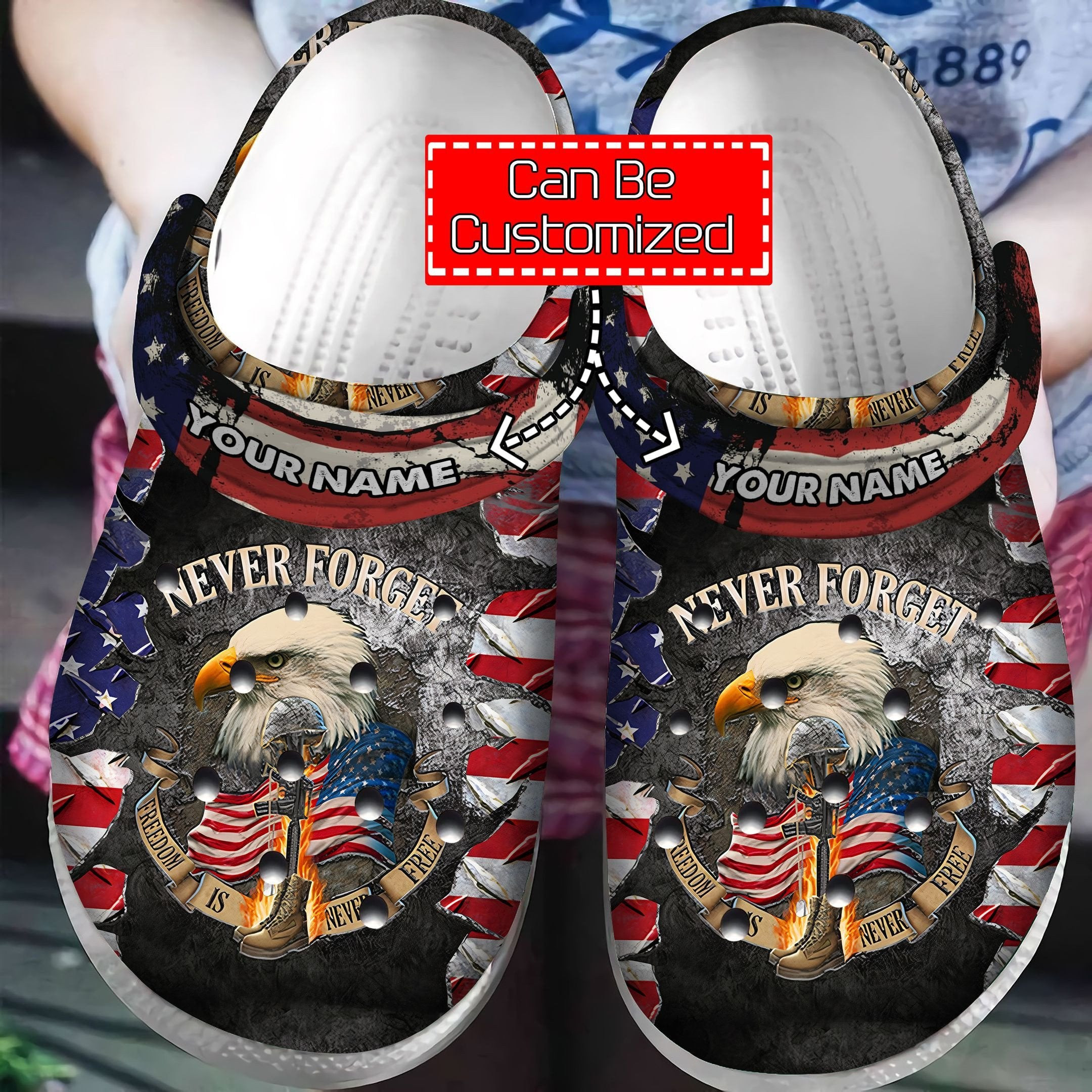 Father Day 2022 Military Eagle Crocs Shoes For Men – Army Veteran Usa ...
