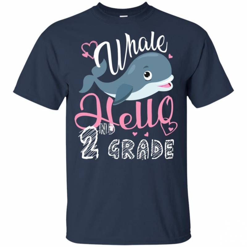 Kids Whale Hello 2Nd Grade Cute First Day Of School Novelty Youth Kids T-Shirt