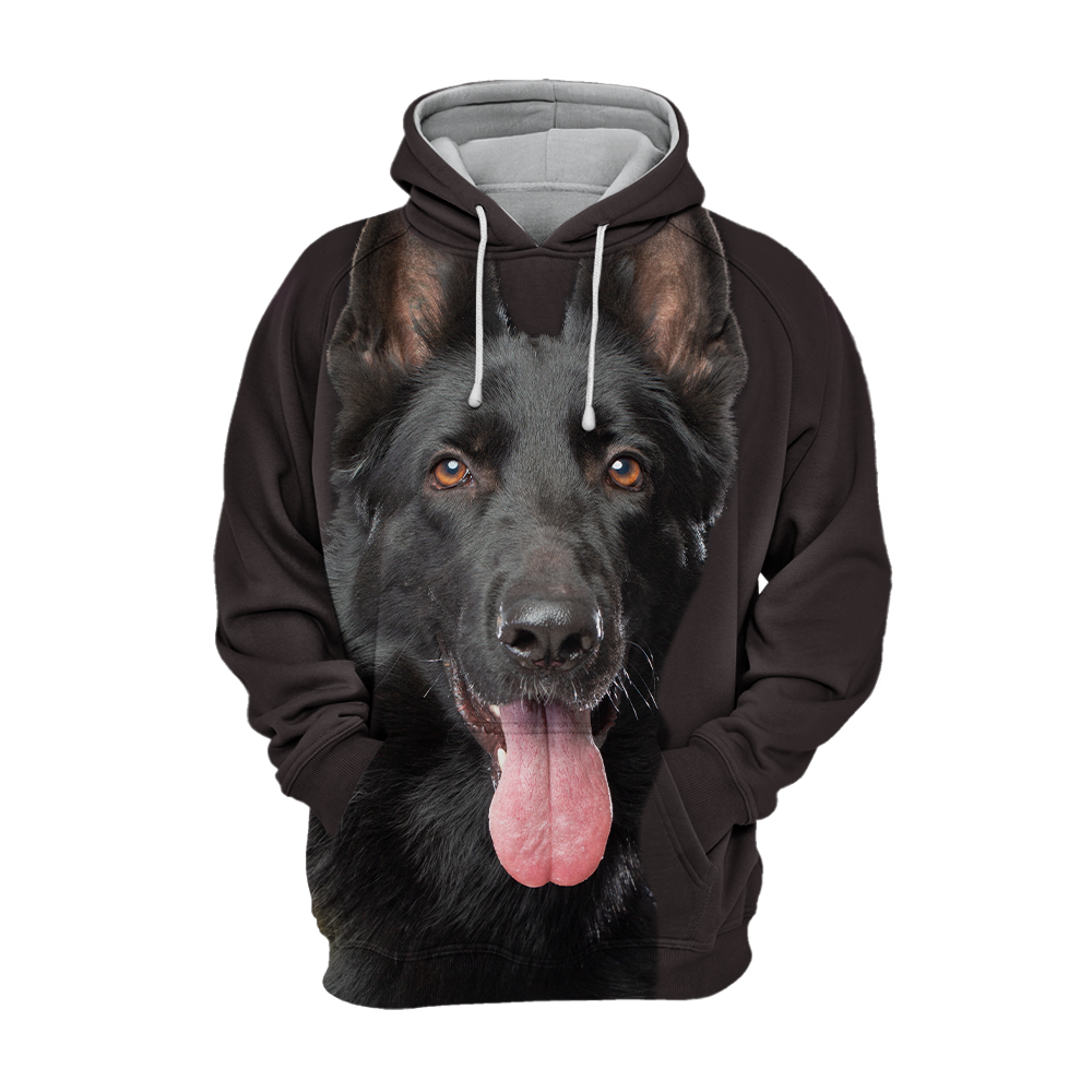 Unisex 3D Graphic Hoodies Animals Dogs German Shepherd Black