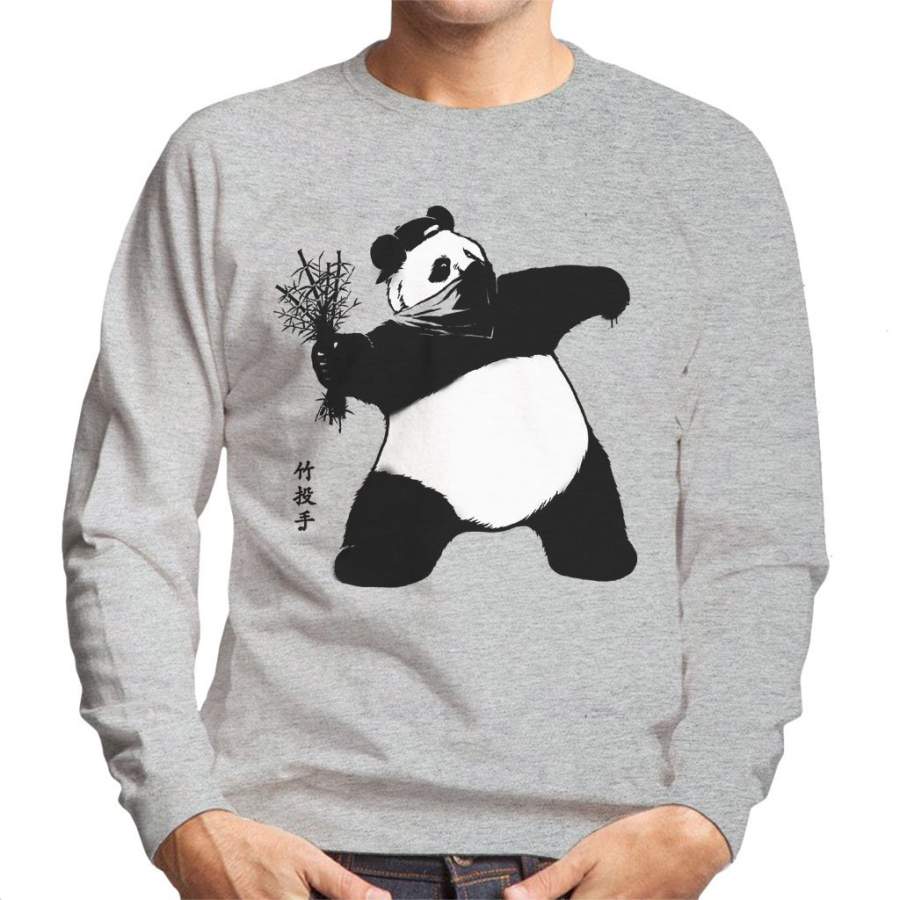 Bamboo Thrower Banksy Panda Men’s Sweatshirt