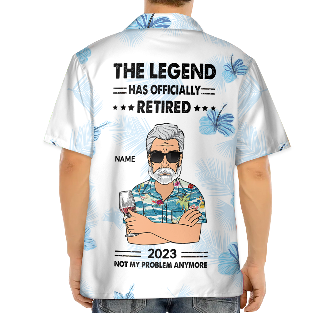 The Legend Has Officially Retired – Personalized Hibiscus Hawaiian Shirt Retirement Gift For Grandpa Ph99