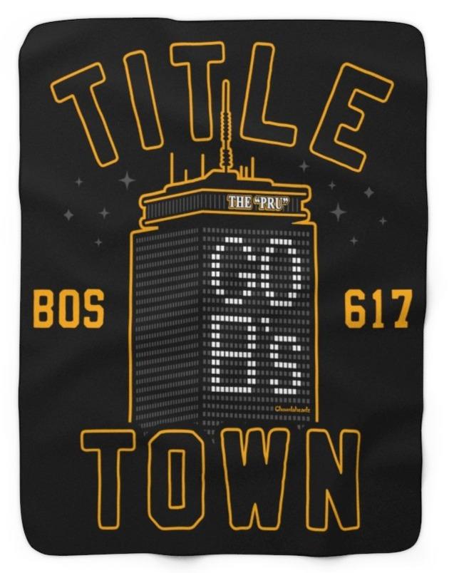 Title Town Boston Hockey Sherpa Fleece Blanket