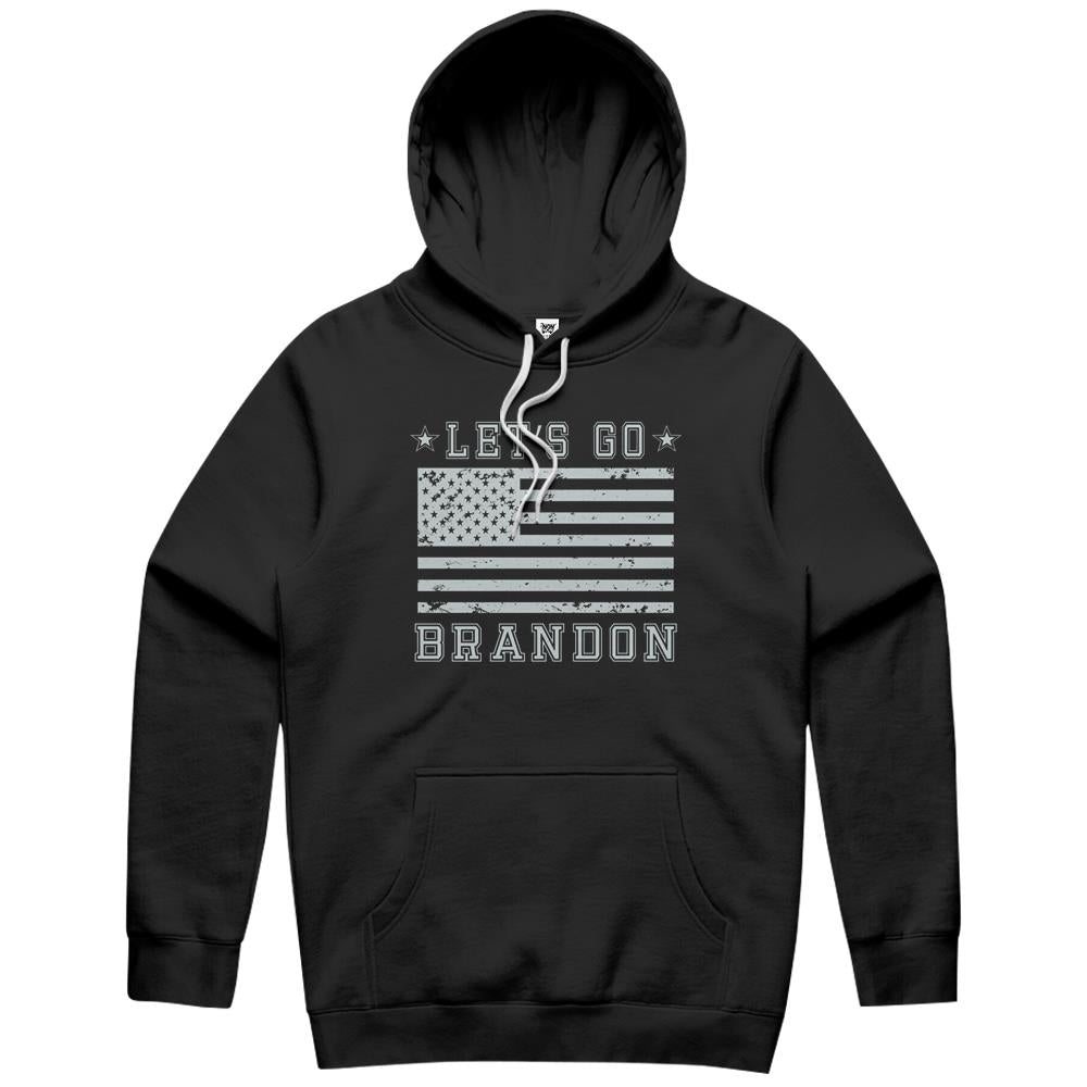 Lets Go Brandon Chant Blackout American Flag Hoodie