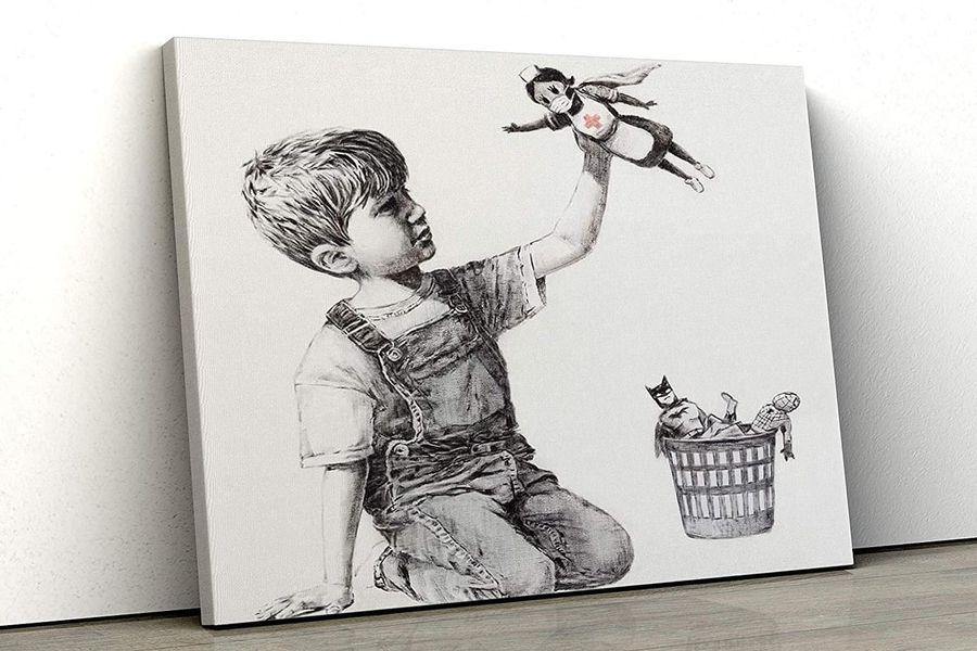 Banksy Super Nurse Hospital Game Changer Famous – Best Idea Gift , Gift For Home Decor, Gift For Family – Horizontal Canvas Matte Canvas Wall Art