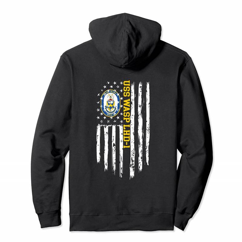 USS Wasp LHD-1 American Flag Pullover Hoodie, T Shirt, Sweatshirt