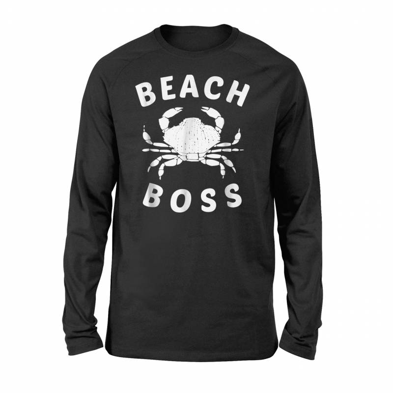 Beach Boss Crab , Ocean Crustacean Long Sleeve T-Shirt