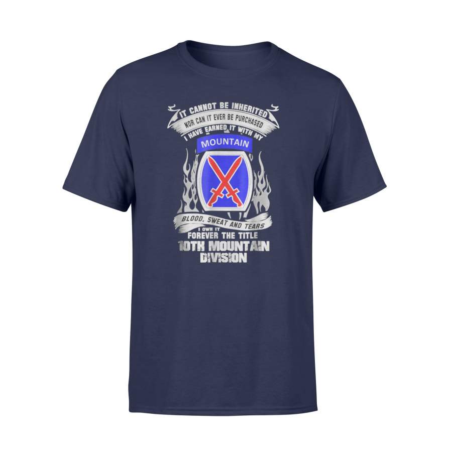 10th Mountain Division Veteran I Earned With Blood T-Shirt