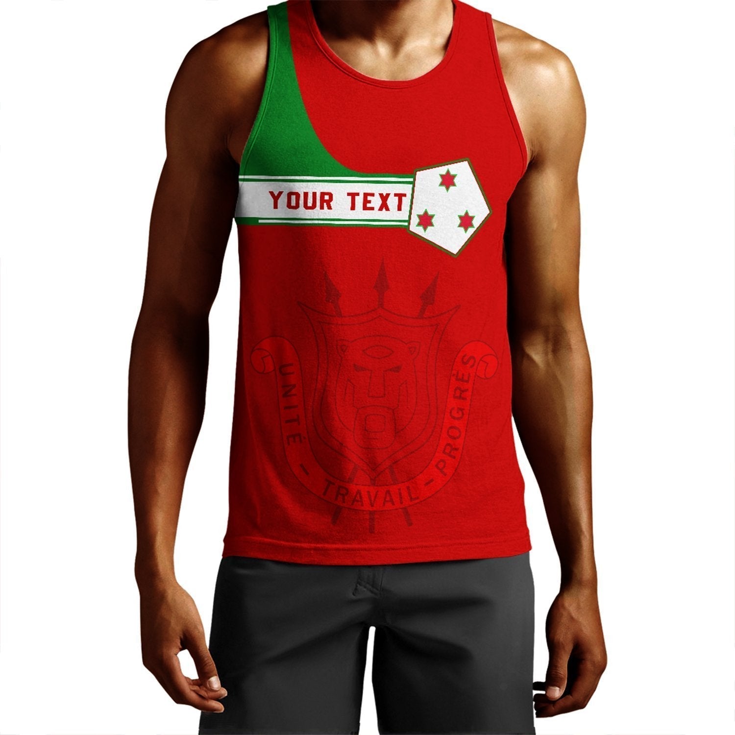 (Custom) African Tank Top – Burundi Men’S Tank Top Pentagon Style