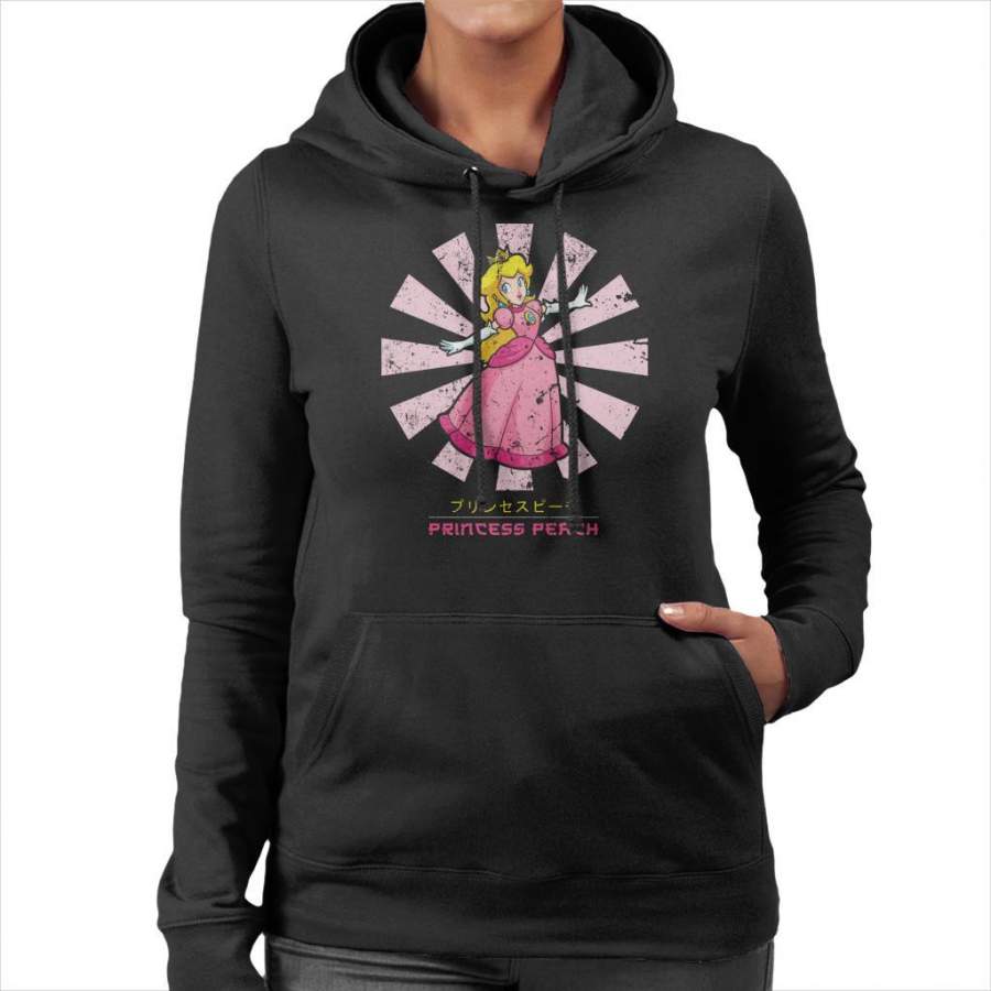 Princess Peach Retro Japanese Super Mario Women’s Hooded Sweatshirt