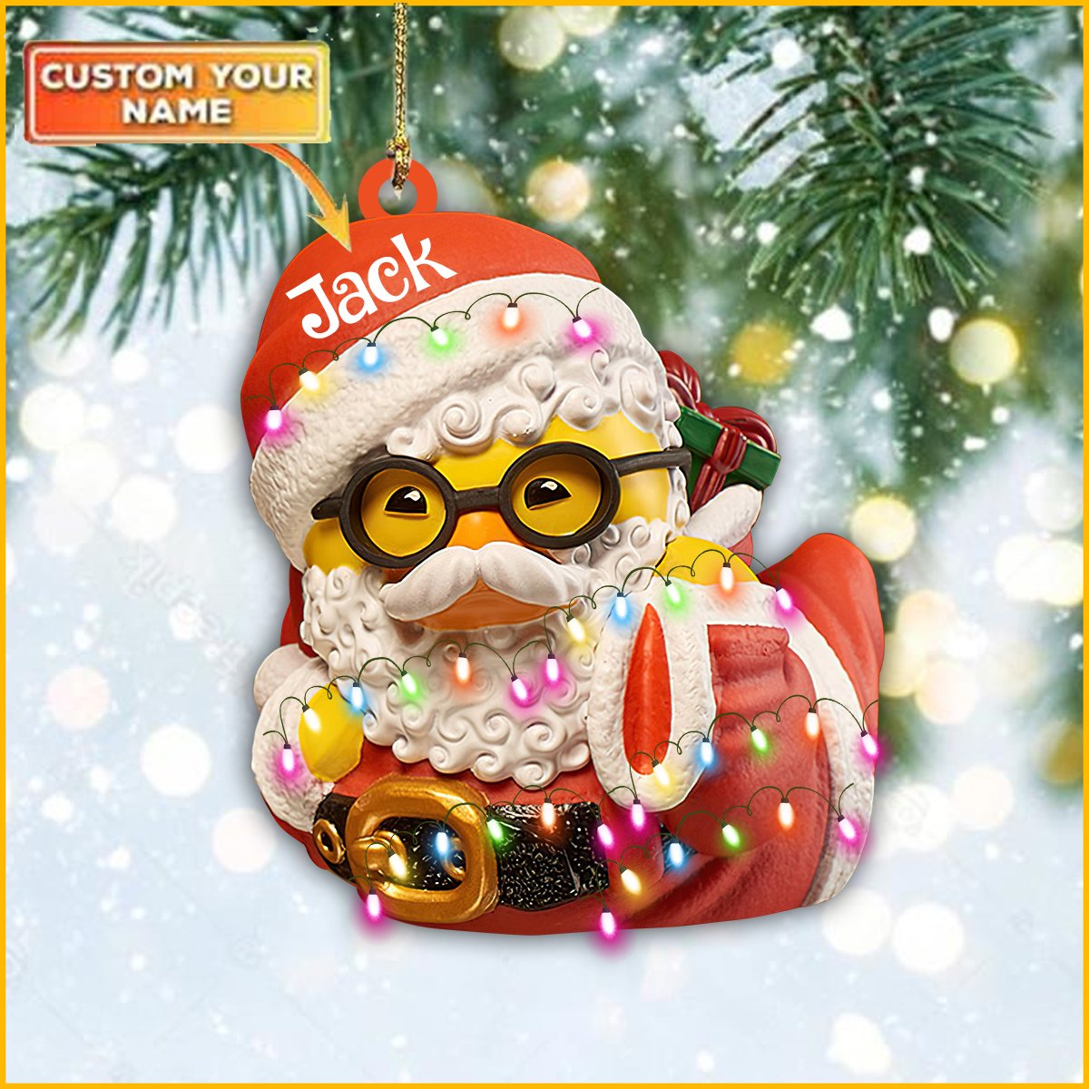 Personalized Santa Claus Cosplaying Duck Ornament