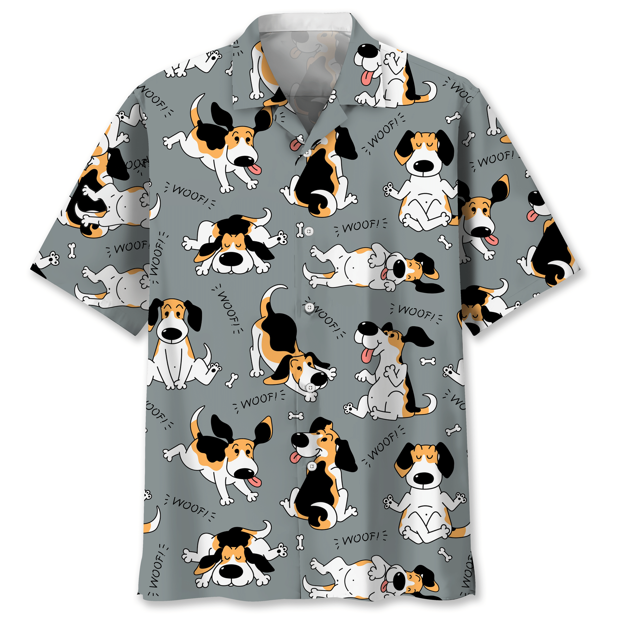 Beagle Hawaii Unisex Print Aloha Short Sleeve Casual Shirt Ha62514