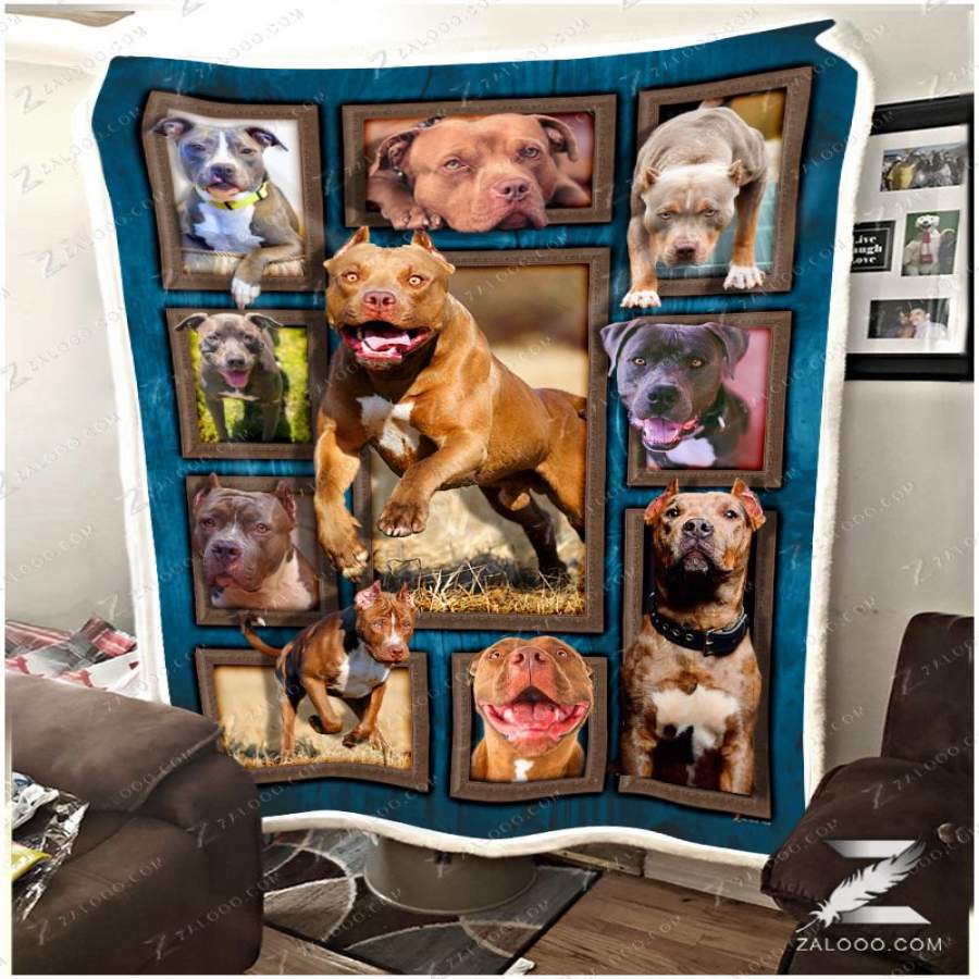 Zalooo – Fleece Blanket – Dog – Cute Pit Bulls