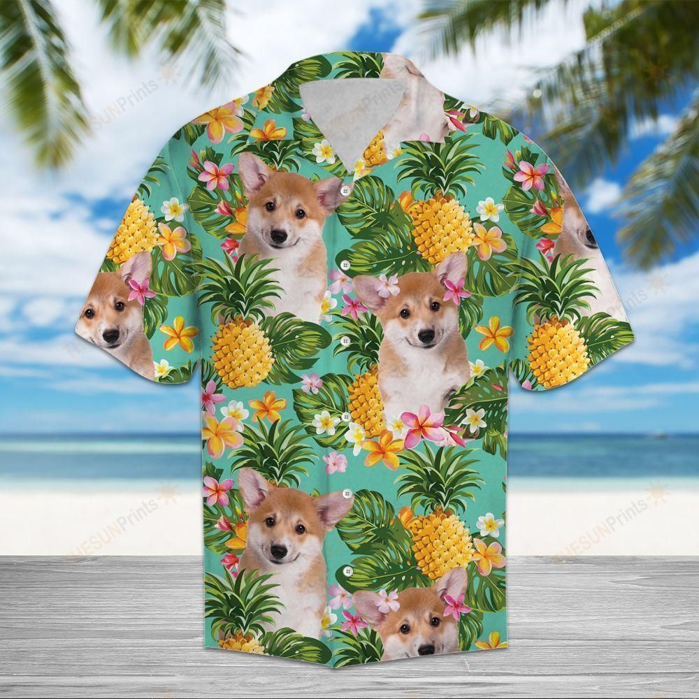 Tropical Pineapple Pembroke Welsh Corgi Hawaiian Shirt Ha30025