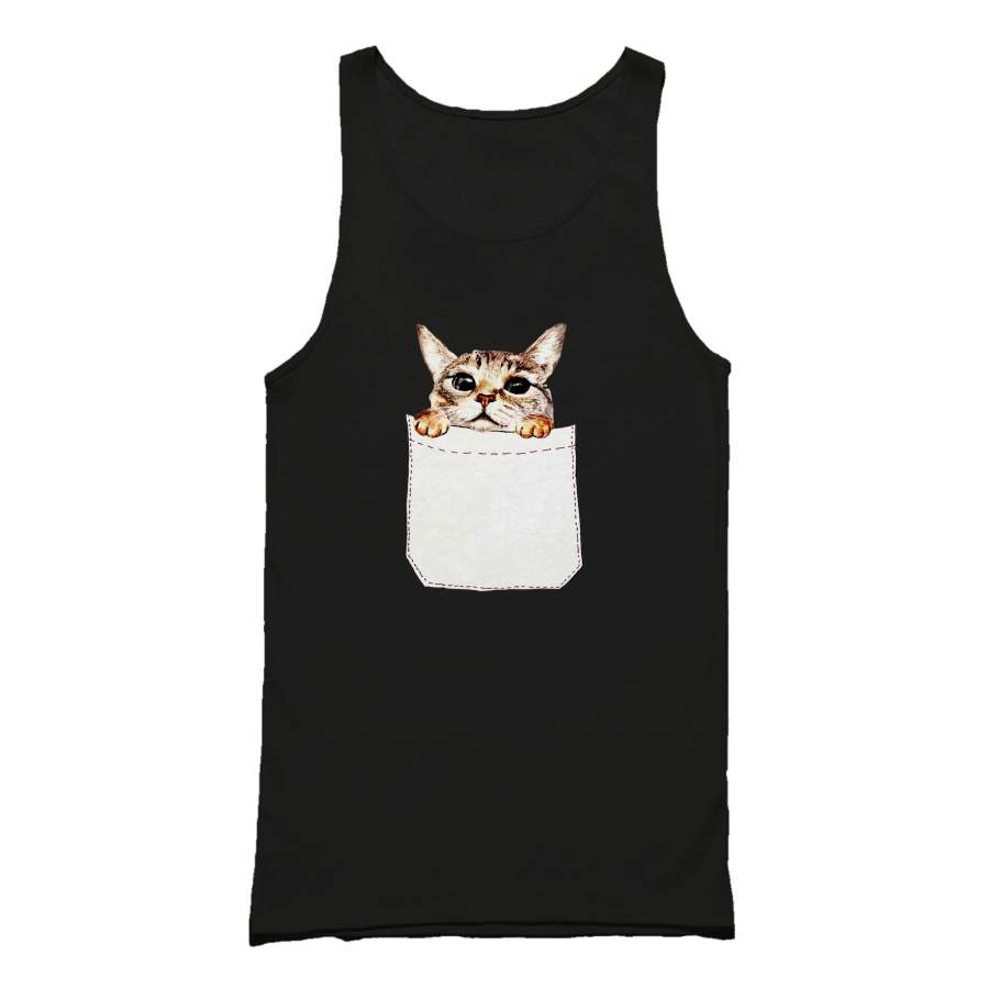 Pocket Cat Cute Kitten Series Tank Top