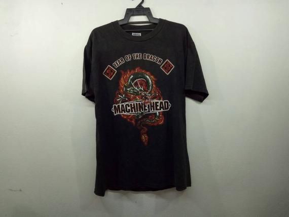 Rare Vintage Machine Head Year Of Dragon Tour Power Metal Thrash Metal Band American Davidian Shirt