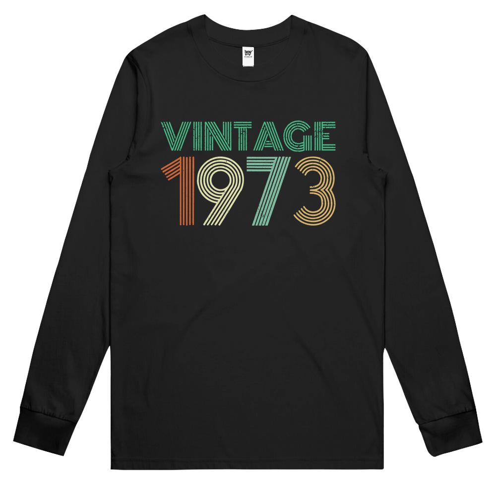 46Th Birthday Gift Idea Vintage 1973 Distressed Long Sleeve T Shirts