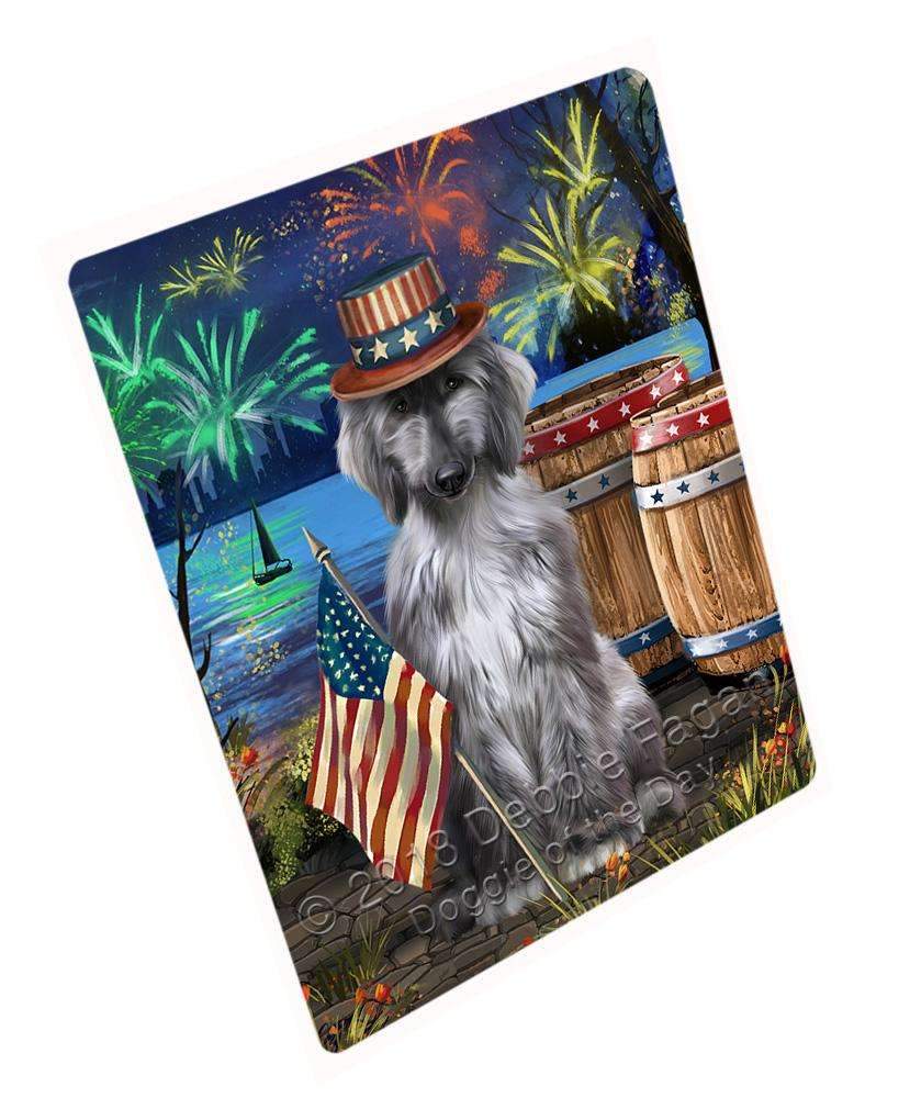 4Th Of July Independence Day Fireworks Afghan Hound Dog At The Lake Blanket Blnkt75666