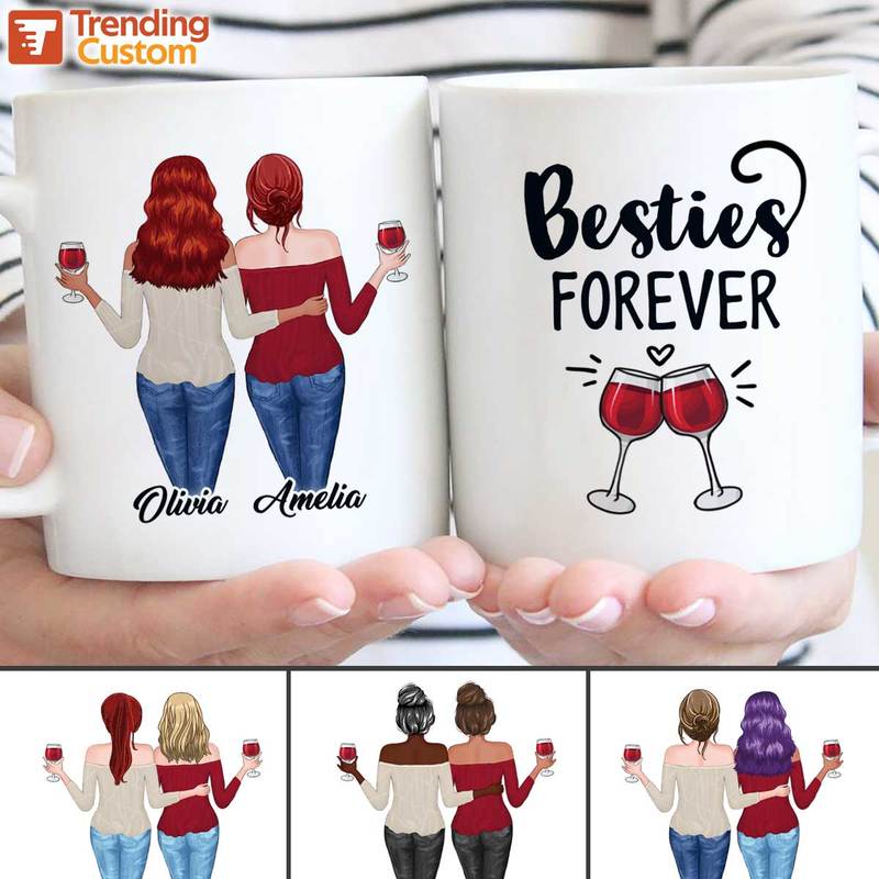 Wine Besties Personalized Coffee Mug