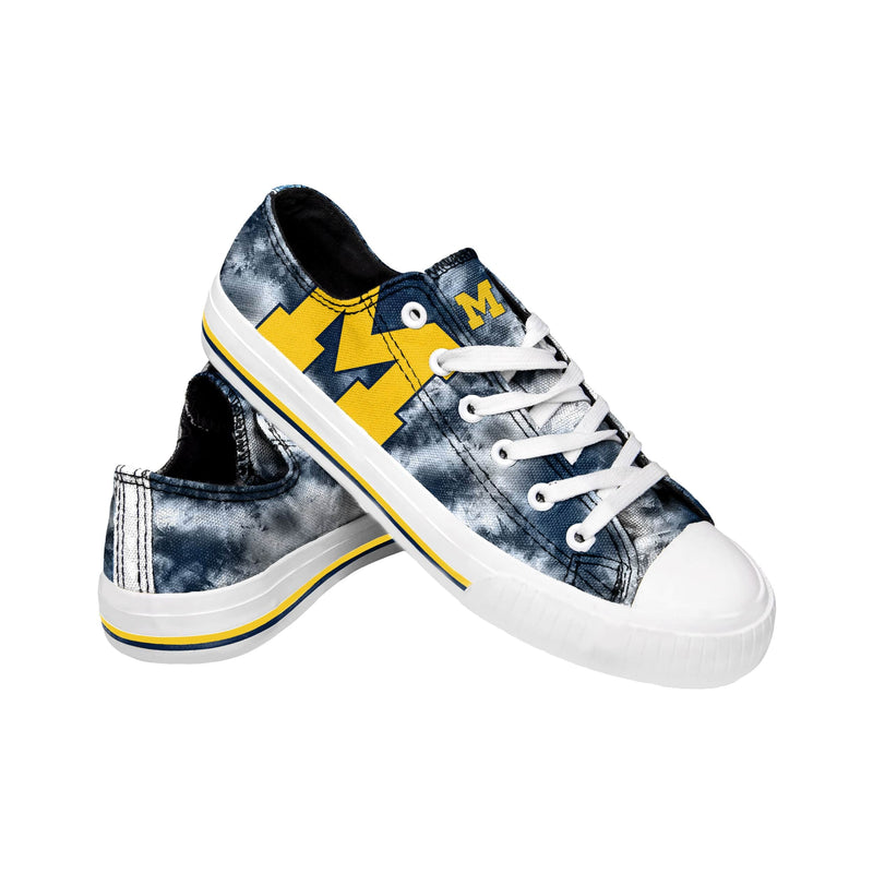 Michigan Wolverines NCAA Womens Low Top Tie-Dye Canvas Shoe