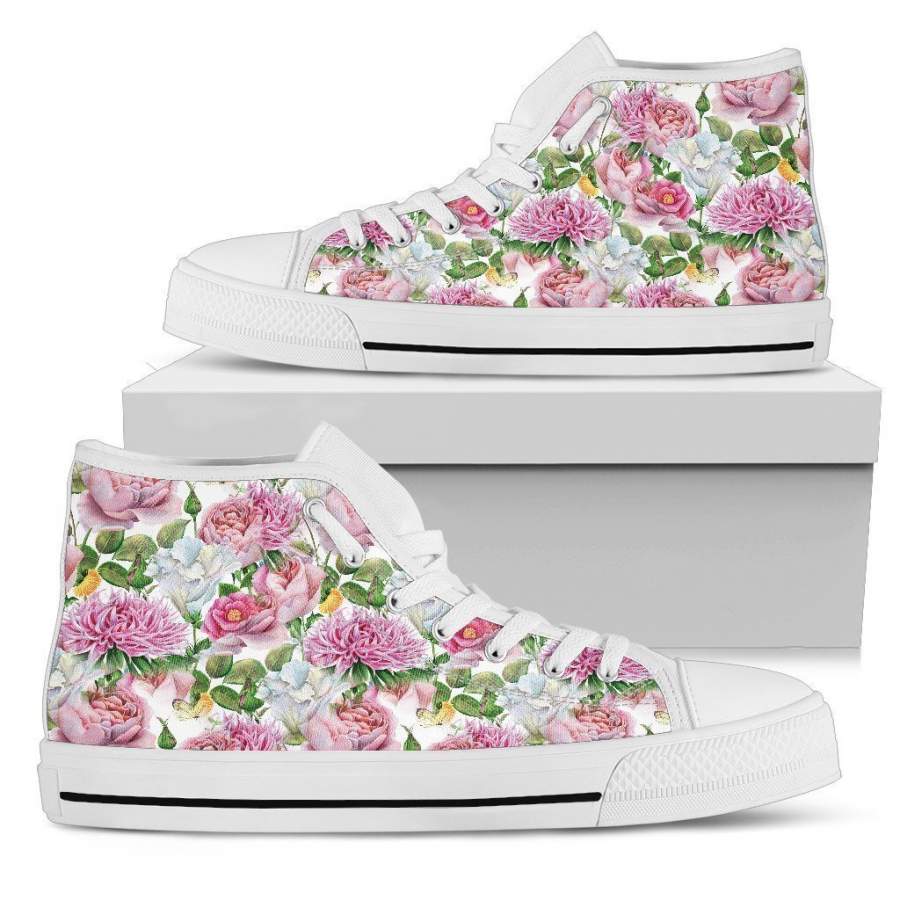 Watercolor Floral Women’s High Top Shoes