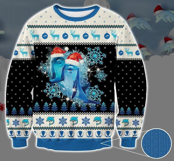 Dolphin Snowflake Ugly Christmas Sweater | For Men & Women | Adult | Us6187