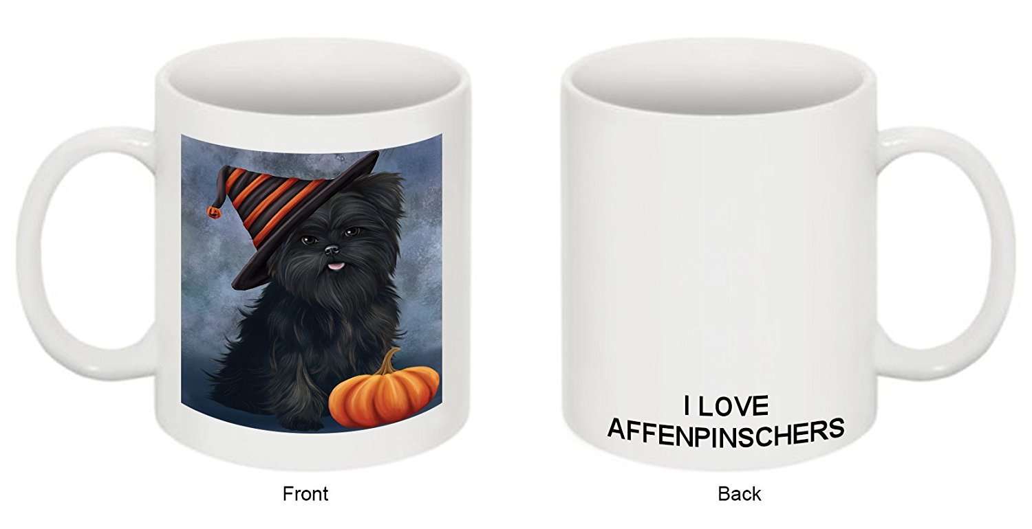 Christmas Happy Holidays Affenpinscher Puppy Wearing Witch Hat Mug Cmg0627