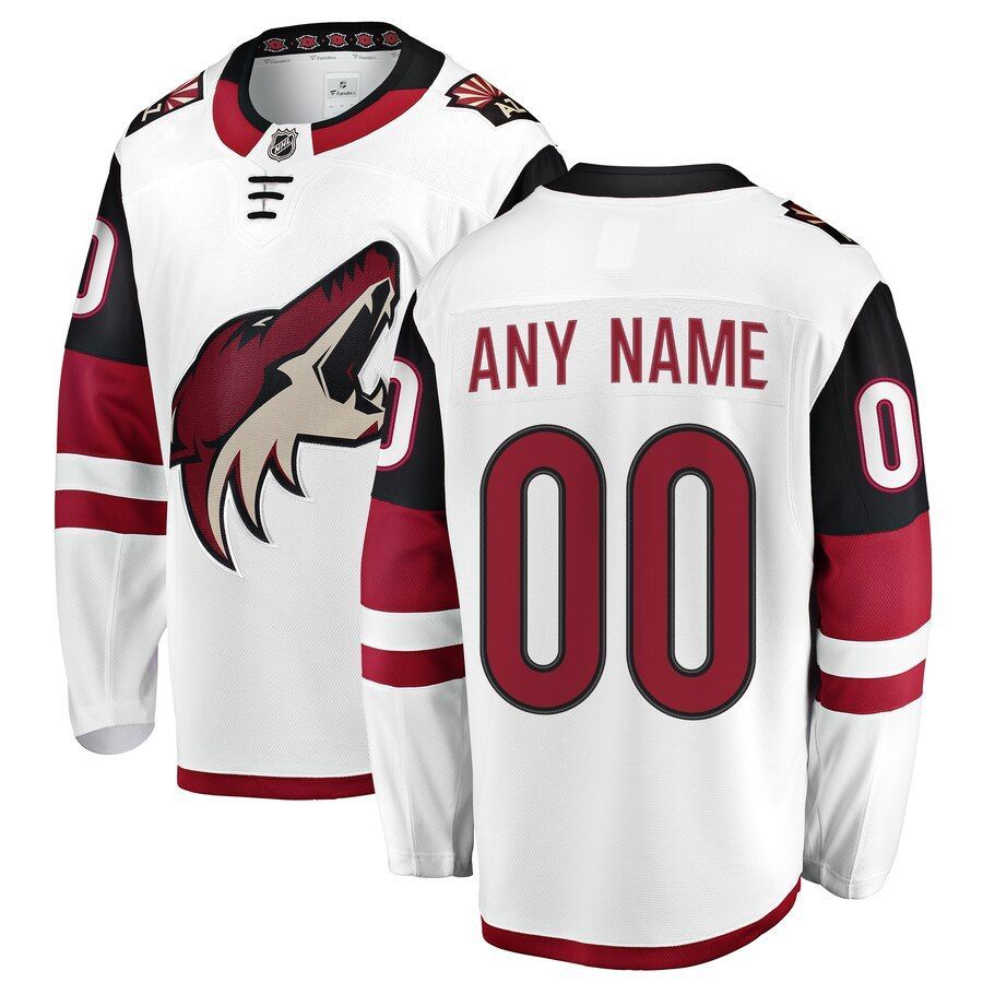 Arizona Coyotes Fanatics Branded Away Breakaway Custom Jersey – White