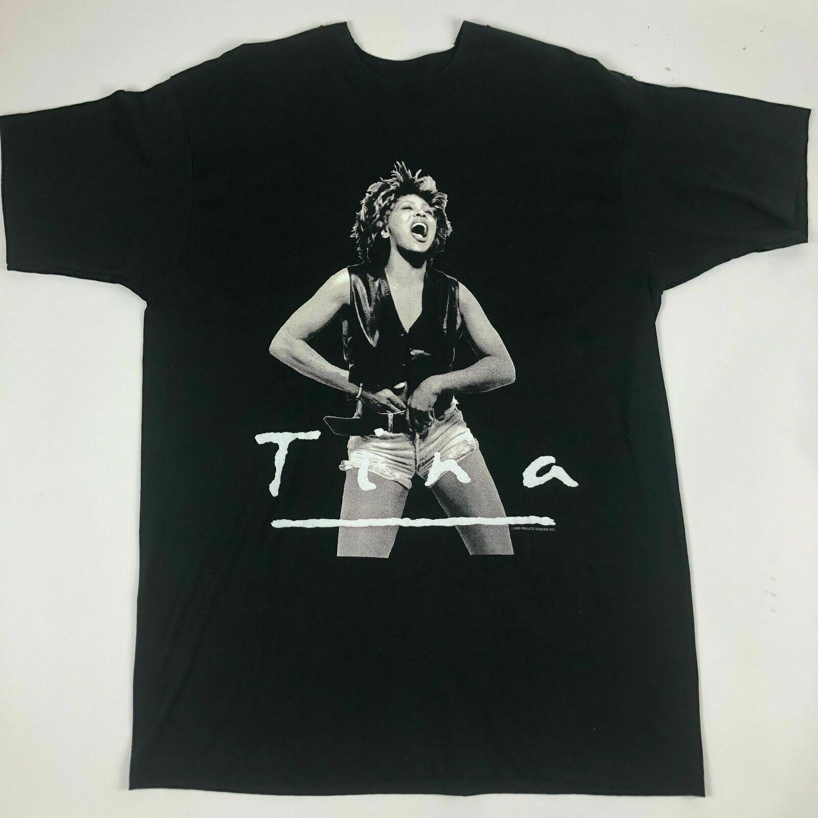 Vtg Tina Turner What’S Love Tour 1993 Concert Black Cotton Reprint T-Shirt