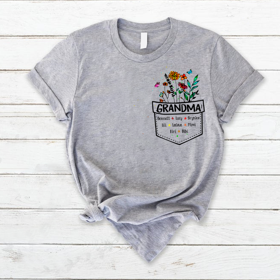 Personalized Grandma Flower Cute T-Shirt