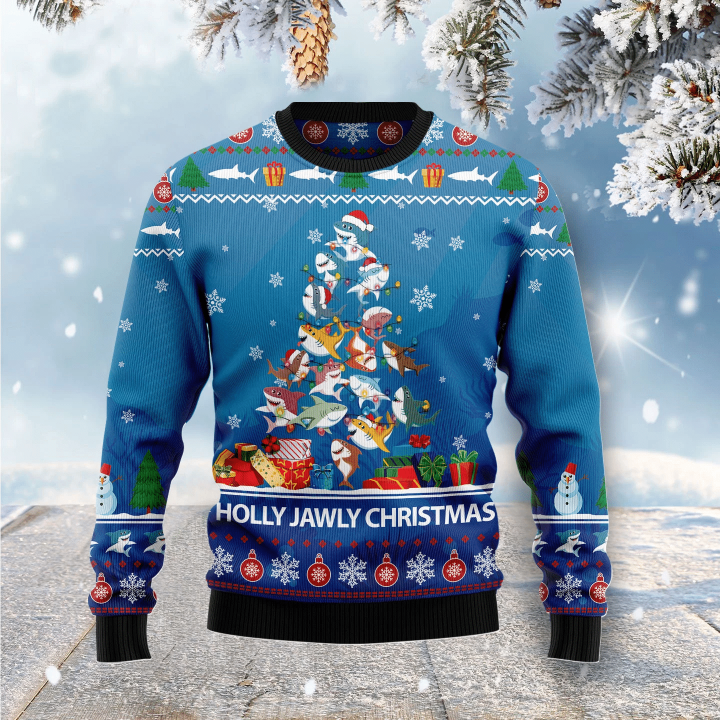 Shark Holly Jawly Christmas Ugly Sweater