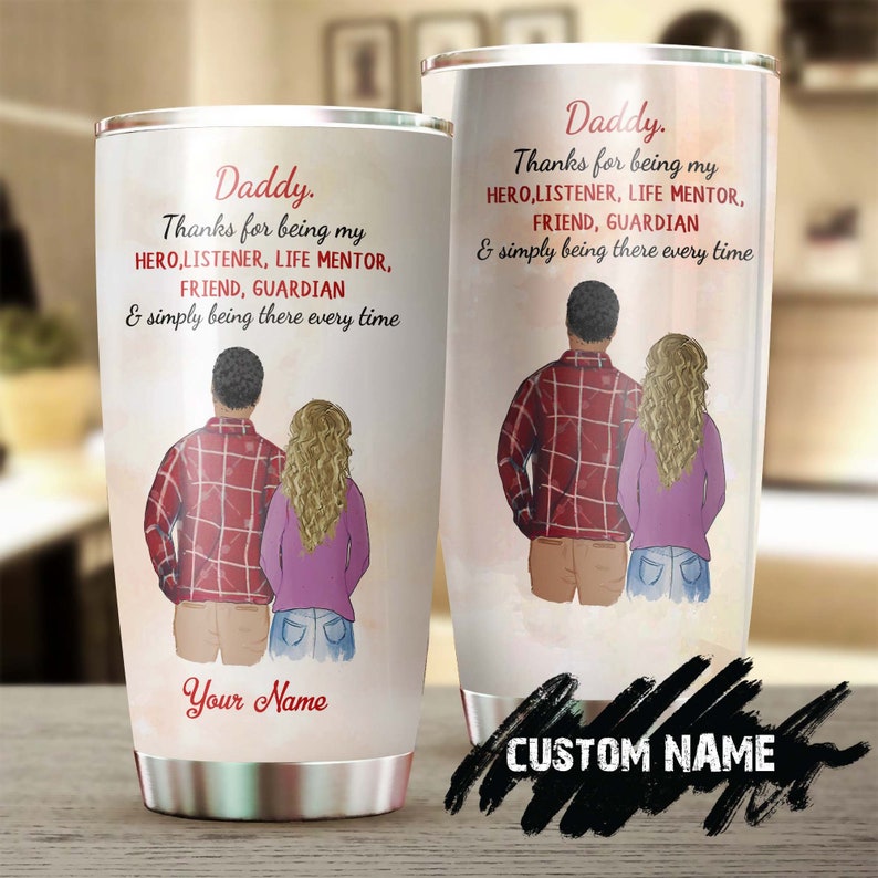 Touching Letter Thank You Dad For Being My Hero Personalized Tumbler-Birthday Gift Christmas Gift Father’S Day Gift For Dad From Daughter