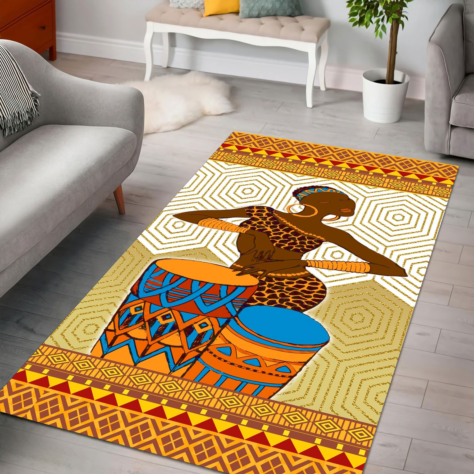 African Girl Drum Rug TN NTN26042102.S1