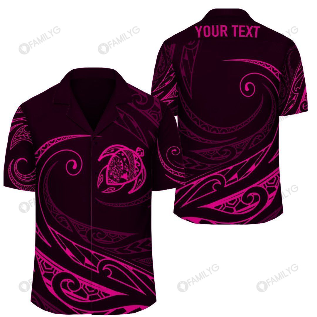 Polynesian Design Turtle – Pink – Frida Style Hawaii Shirt Summer Hawaiian For Men, Women, Couple