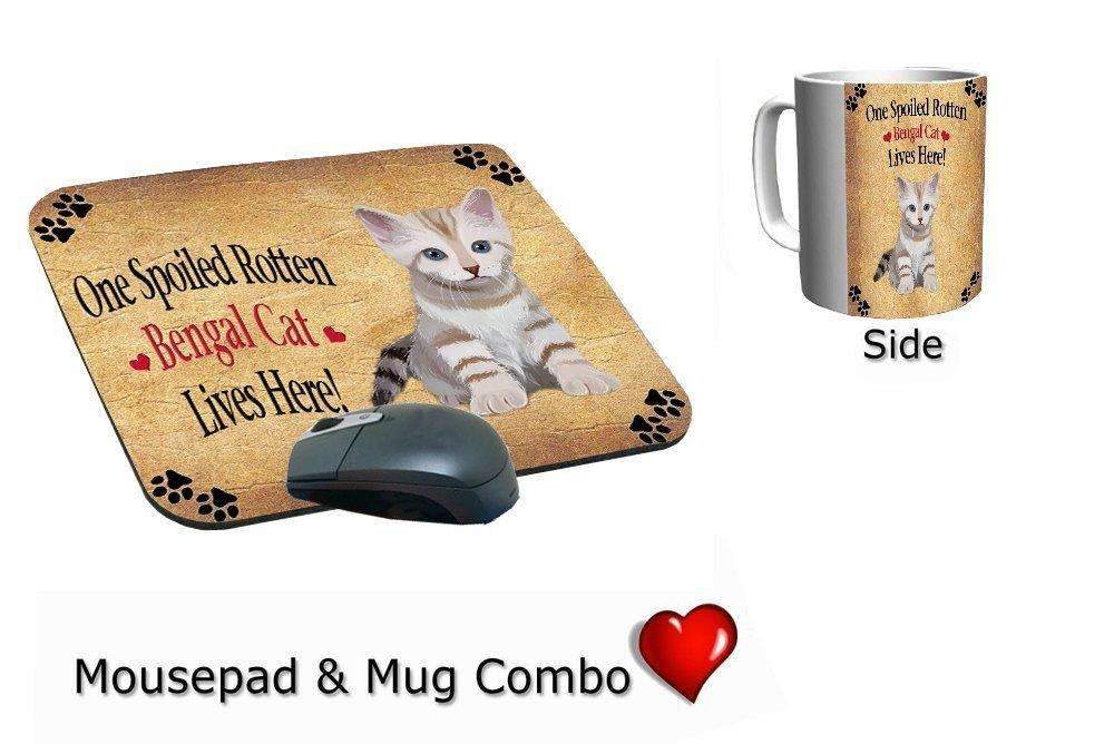 Bengal Kitten Spoiled Rotten Cat Mug & Mousepad Combo Gift Set