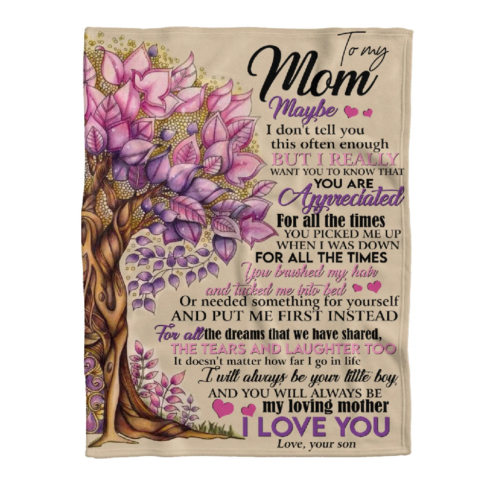 To My Mother I Really Want You To Know That You Are Appreciated Fleece Blanket Gift For Family,Birthday,Parents,Mother,Mom Gift Home Decor Bedding Couch Sofa Soft And Comfy