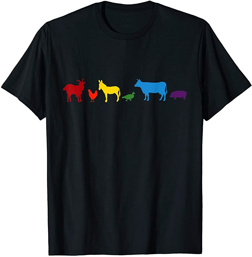 Rainbow Farm Animals T-Shirt