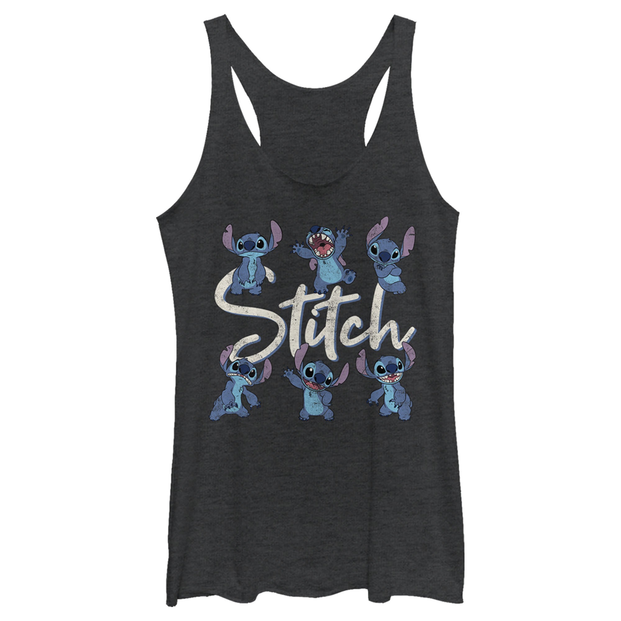 Women’S Lilo & Stitch Distressed Poses Racerback Tank Top