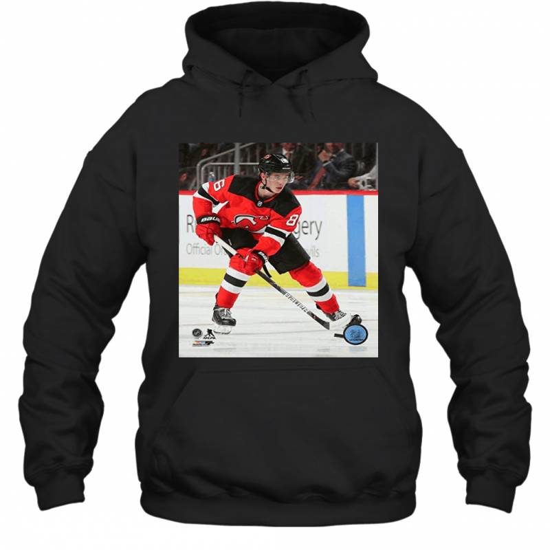 Jack Hughes New Jersey Devils in Action Hoodie