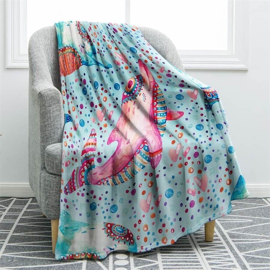 Dolphin Clh1412082F Sherpa Fleece Blanket