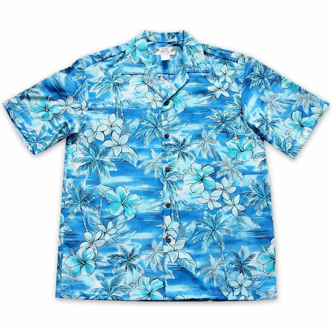 Diamond Head Aqua Hawaii Cotton Shirt Ha71143