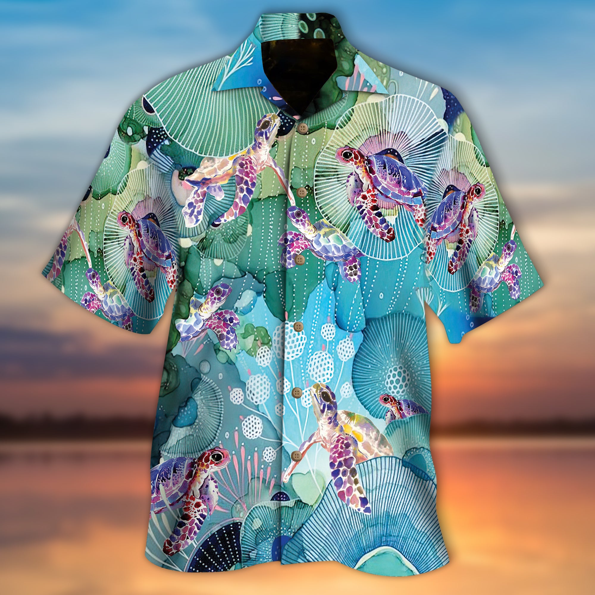 Turtle Coral Hawaiian Shirt – Nk23