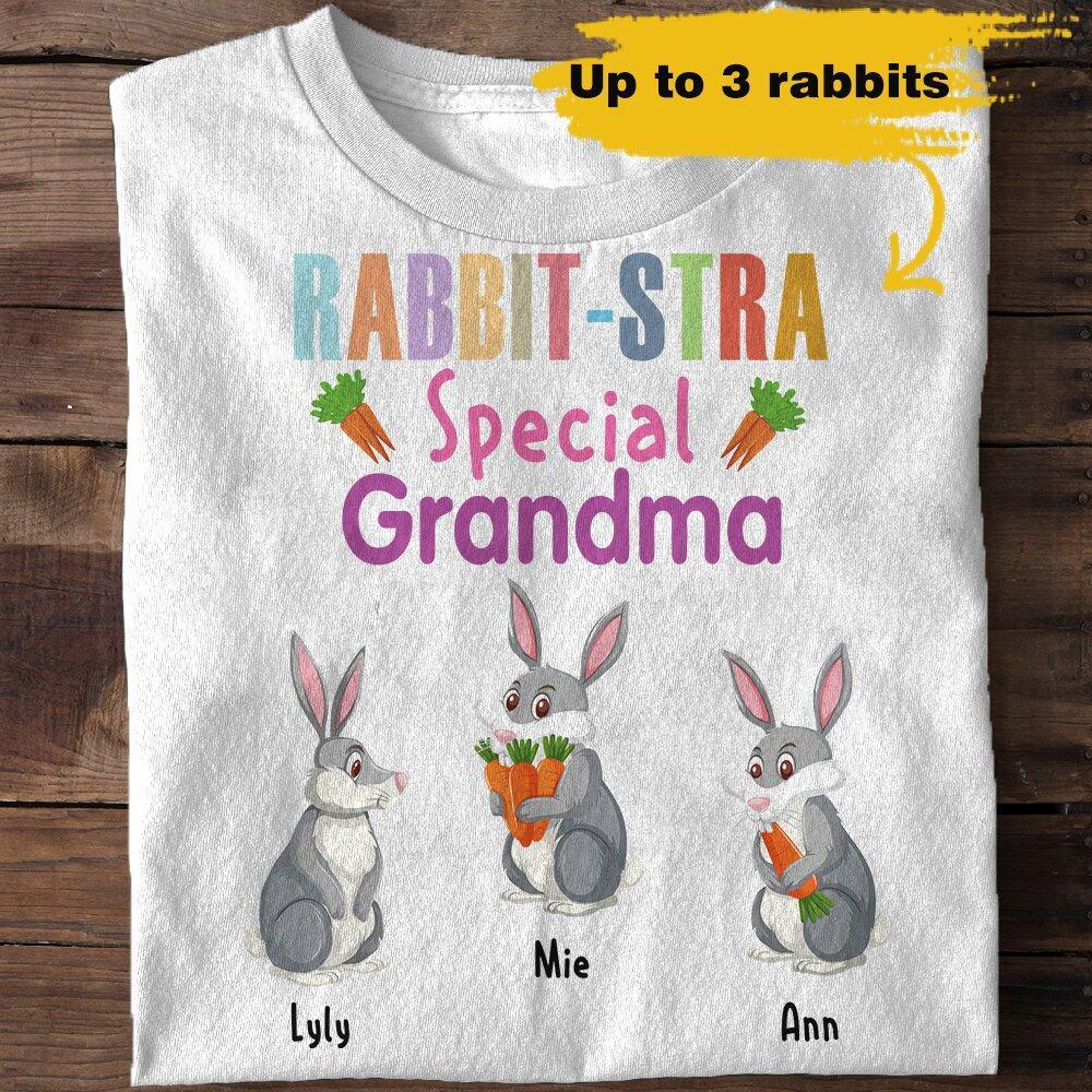 Rabbit-Stra Special Grandma Easter Day Custom Icon & Name Personalized T-shirt Hoodie Sweatshirt