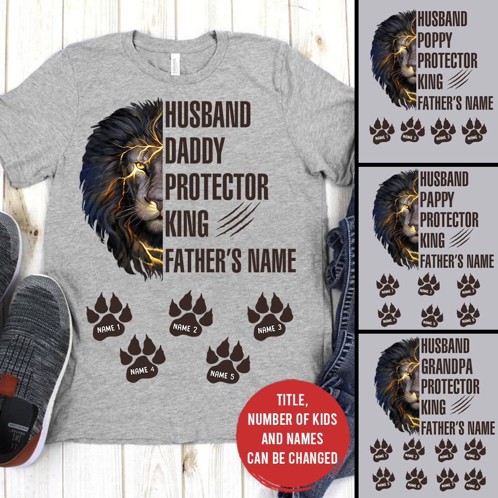 89Customized Husband Daddy Protector King Lion Dad Shirt