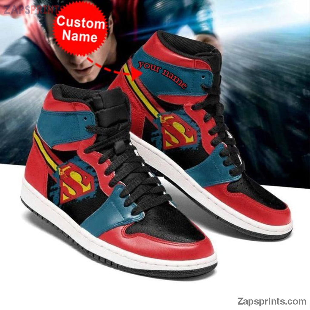 Superman Logo Personalized Name Air Jd1 Sneakers Custom Shoes