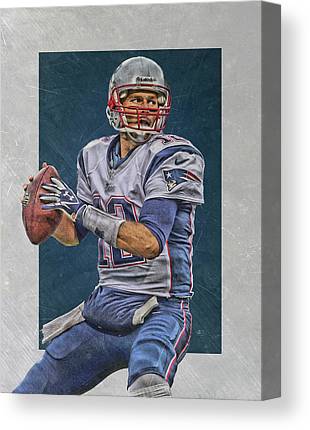 Tom Brady New England Patriots Art Joe Hamilton Canvas Print