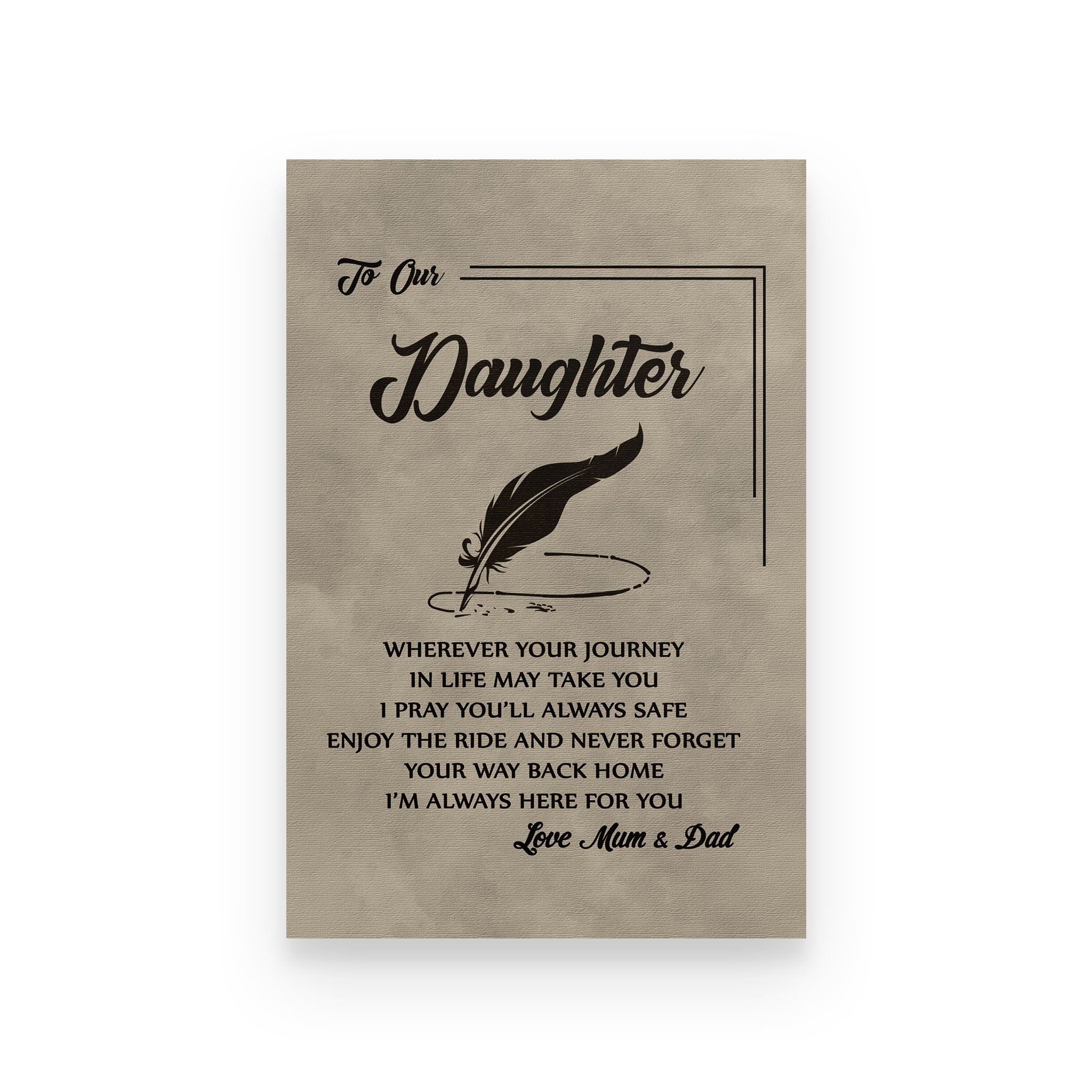 Family poster mom and dad to daughter Wherever your journey in life may take you