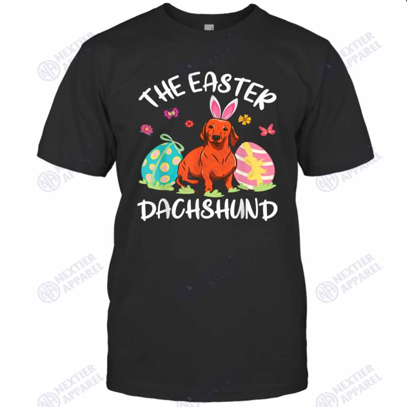 Dachshund Bunny Dancing Eggs Happy The Easter Dachshund T-shirt