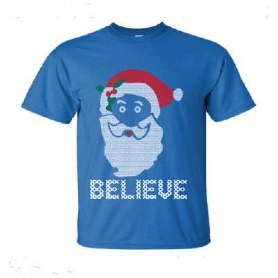 AGR Santa Jesus Believe Christmas Ugly Sweater Xmas – Ultra-Cotton T-Shirt